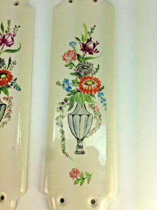 Vintage Regency England Hand Painted Ceramic Door Push Plates 3