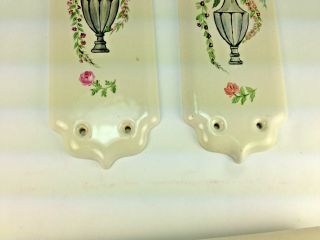 Vintage Regency England Hand Painted Ceramic Door Push Plates 4