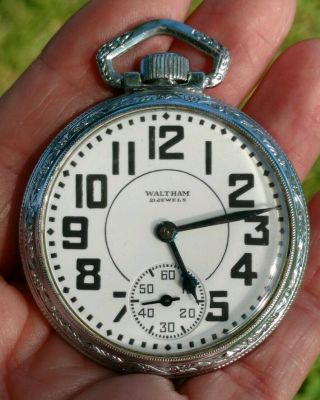 Vintage Waltham Riverside 16s 21j Railroad Grade 1621 Model 1908 Pocket Watch
