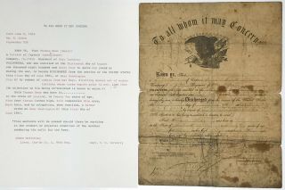 1865 Antique Civil War Ohio Infantry Volunteers Discharge Paper Scp