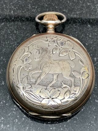 Vintage Swiss.  800 Silver Hunting Hunter Pocket Watch - Rare Old Antique German