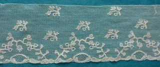2 Metres Antique Early 19th Century Mechlin Lace Border