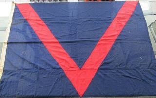 Rare WW2 ALLIED VICTORY IN EUROPE FLAG American British V - E Day Banner 11