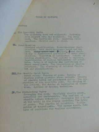 TYPED MANUSCRIPT for OPERATING ROOM TECHNIQUE by L.  H.  NASON M.  D.  1941 3