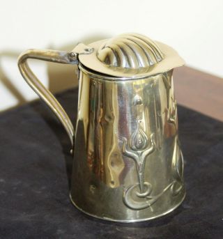 Antique Joseph Sankey Art Nouveau Brass Lidded Jug 2