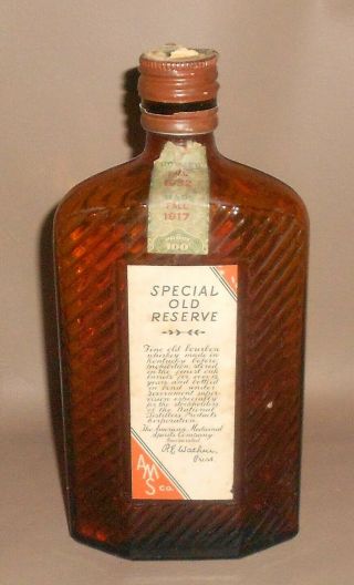 Special Old Reserve Ams American Medicinal Spirits Made 1917 Bottled 1932