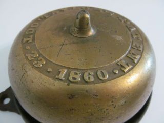 Antique Taylor ' s Patent 1860 Victorian Crank Door Bell - Patent Oct 23 1860 5