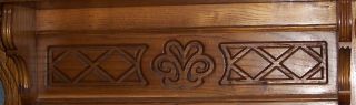 Antique French Carved Kitchen Wall OAK Shelf Copper Coats Pots Farm House RARE 2
