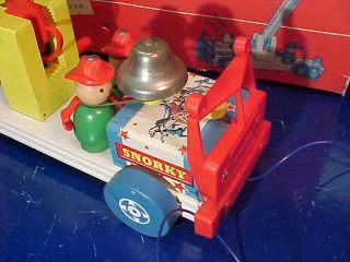 Orig 1950s FISHER PRICE 168 SNORKY FIRE ENGINE Pull Toy w Orig BOX 2