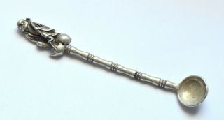 China Empire Dynasty Very Old Small Spoon For Medicine Man Monarch Silver Metal