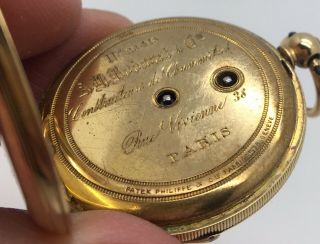 18k Patek Philippe & CIE Pocket Watch 1865 - 1870 Key Wind 5