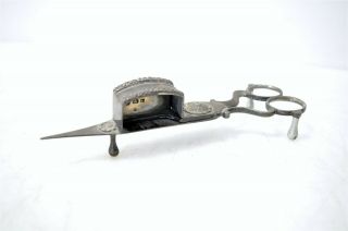 Antique 7 " Silverplated Victorian Candle Snuffer/ Wick Trimmer