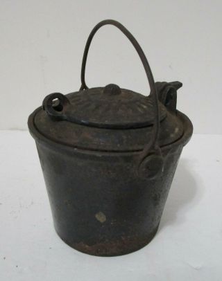 Antique 1865 - 1900 Cast Iron Fanner Carpenters Glue Pot with Insert 3