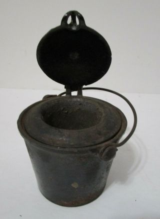 Antique 1865 - 1900 Cast Iron Fanner Carpenters Glue Pot with Insert 4
