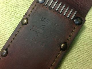 Great Leather M6 Bar Wood Sheath For U.  S.  M3 Fighting Knife 1943 Wwii Ww2