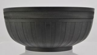 Antique Wedgwood Fluted Engine Turned 8 Inch Black Basalt Bowl 19th Century 4