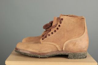 Vtg NOS 1943 WWII USN or USMC Roughout Combat Boondocker Boots sz 11.  5 B 7169s 3