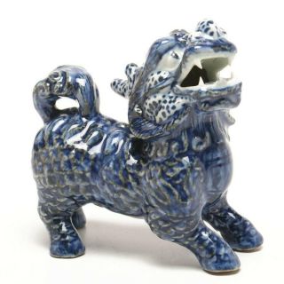 19th/20th C.  Chinese Blue And White Porcelain Qilin Figure