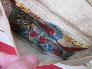 Antique Arts & Crafts Movement Hand - Embroidered Purse Mission Era 1900 Handbag 7