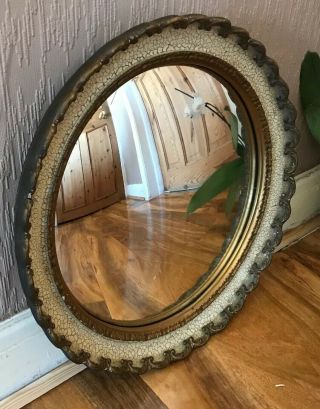 Vintage Retro Gold Gilt Cream Convex Round Wall atsonea mirror 3