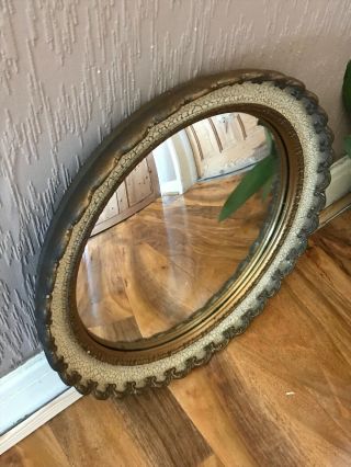 Vintage Retro Gold Gilt Cream Convex Round Wall atsonea mirror 4