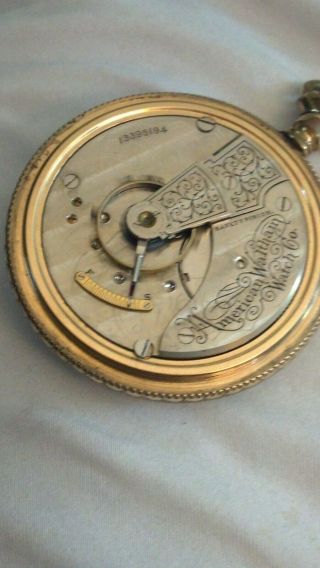 Antique Gold Filled? Waltham Pocket Watch Runs.  piece Roman Numerals NR 7