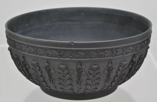 Antique Wedgwood Acanthus Leaf 8 Inch Black Basalt Bowl 19th Century 6