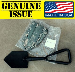 Us Military Trifold Folding Shovel E - Tool Entrenching Ames Army Case Gi
