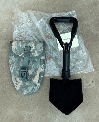 US MILITARY Trifold FOLDING SHOVEL E - Tool Entrenching ames army CASE GI 4