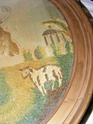 ANTIQUE GEORGIAN 18THC SILK EMBROIDERY PICTURE BO PEEP MARY HAD A LITTLE LAMB 4