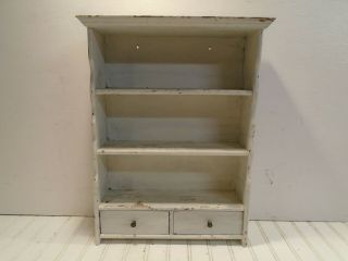 Vintage Nick Knack Shelf - Shabby Chic With Drawers & Plate Shelves