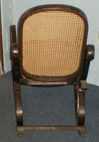 ANTIQUE BENTWOOD CANE SEAT & BACK ROCKING CHAIR 4