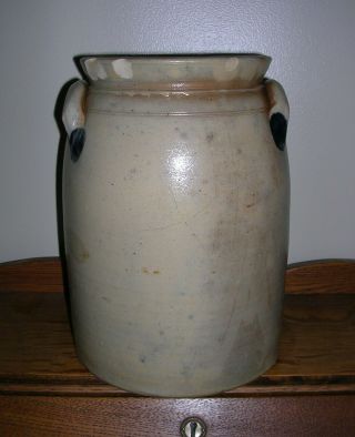 T Harrington Lyons NY 2 gal Crock w/ Cobalt Blue Stoneware 4