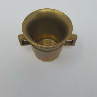 Vintage Solid Brass Mortar and Pestle with Handles 2 