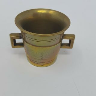 Vintage Solid Brass Mortar and Pestle with Handles 2 