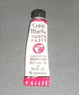 C1950 Vintage Dental Tooth Paste Tube Craig Martin Toothpaste