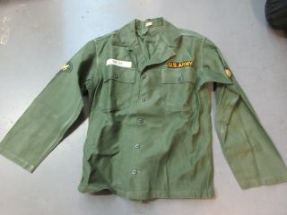Us Army Vietnam Era Og 107 Cotton Sateen Fatigue Shirt Specialist Small