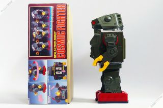 HORIKAWA SH MASUDAYA COSMIC FIGHTER ROBOT GREY TIN JAPAN VINTAGE SPACE TOY 4