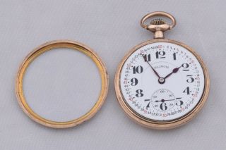 Vintage Illinois Pocket Watch Gold Plated Great Northern Special 21 - Jewels RUNS 11