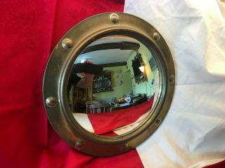 Art Deco 1930 ' s Convex Brass Mirror in 32 cm Fab 5