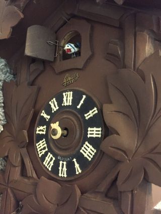 Vintage 8 - Day Cuckoo Clock,  by Aug Schatz & Sohne KU50 Germany 6