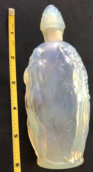 RARE ANTIQUE 1920 SIGNED SABINO OPALESCENT CRYSTAL PERFUME BOTTLE “GAITE 