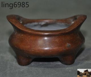 Marked Old Chinese Buddhism Temple Pure Bronze Copper Incense Burner Censer