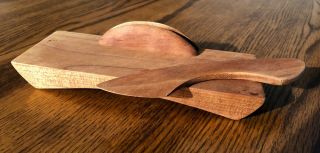 Cherry Wood Butter Dish and Spreader Modern Signed JSC 3