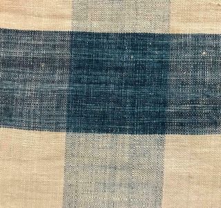 18th CENTURY FRENCH PURE LINEN INDIGO VICHY CHECK 359 5