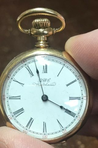 Rare 1896 18k Gold 37.  2 G Waltham Pocket Watch With 9.  8 G 14k Chain Fob