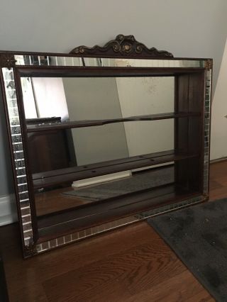 Vintage Mid - Century Mirrored Shelves Shadow Box (size - 24.  5 X 20.  5)