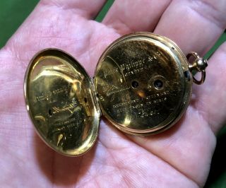 RARE ANTIQUE 1800’s PATEK PHILLIPPE 18K GOLD POCKET WATCH W/ CASE & KEY 4