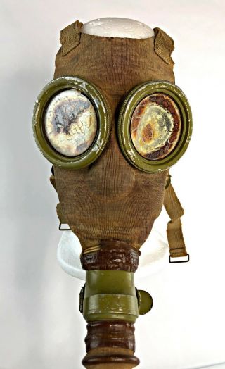 Japanese Imperial Army Type 95 Gas Mask / Respirator - VTG WWII 99 Khaki Canvas 3