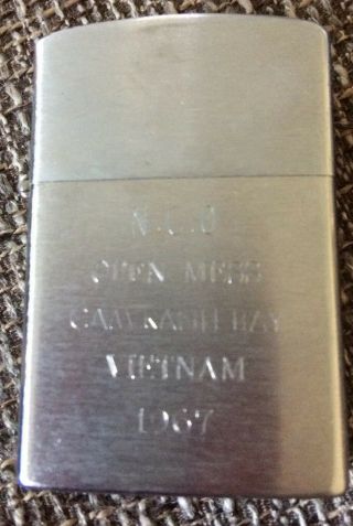 Nco Open Mess Cam Ranh Bay Vietnam 1967/map Of Vietnam Lighter,  Made In Japan